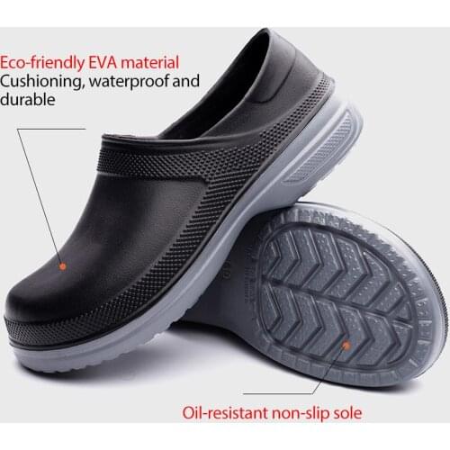 Men Garden Shoes Chefs Special Shoes Waterproof Non-slip Oil-proof Men Women Slippers Plus Velvet Couples Cotton Shoes 49 Yards