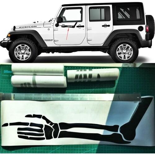 Car decals 1 Piece left skull hand arm funny car sticker for candy pickup jeep door rear window customized