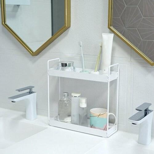 2-Tier Bathroom Countertop Storage Rack, Cosmetic Storage Rack, Kitchen Spice Rack, Vertical Shelf