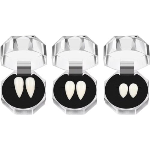 VORCOOL 3 Pairs of Custom Fangs Cosplay Teeth Dentures Party Props