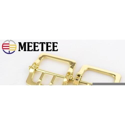 4pcs Meetee 35mm Metal Double Pins Belt Buckle Square Needle for Luggage Handbag Hardware Leather Decorative Accessories F1-1