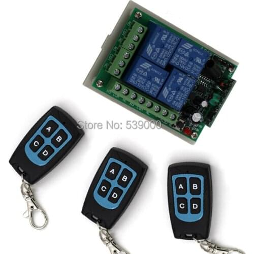4CH Electrc switching Rf wireless remote control switch 315mhz 433.92mhz remote receiver transmitter