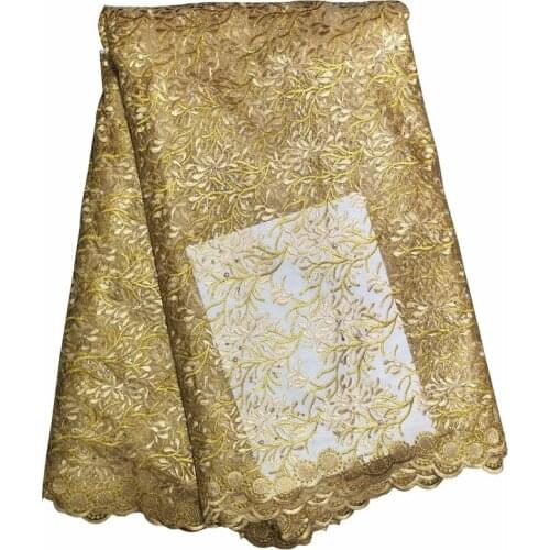 High Quality Embroidery African Lace Tulle Fabric For Women Diy Dress Making Many Colors 5 Yards/Lot