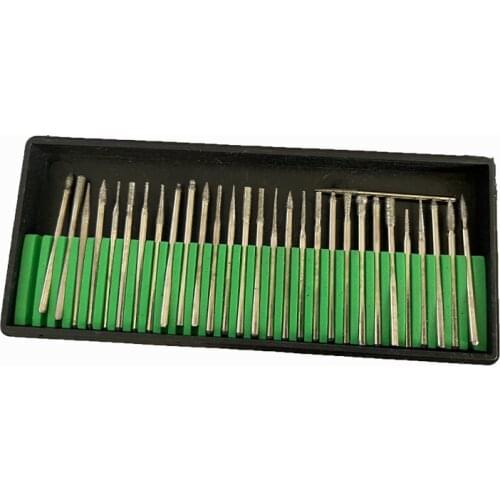 Abrasive Tools Shank Diamond Grinding Burr Needle Point Engraving Carving Polishing Glass Jade Stone Drill Bit Rotary Tool Set