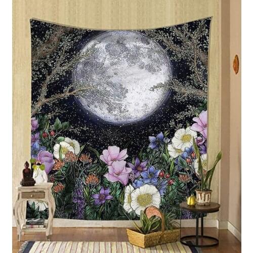 Butterfly flower psychedelic background cloth background wall decoration hanging cloth home decoration mural tapestry 95*73cm