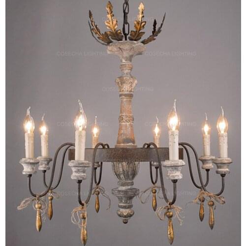 Rustic foyer big chandelier italian murano living room suspension lights retro american chandelier vintage classic hanging light