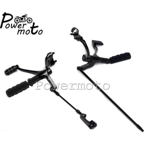 Black Motorcycle Forward Control Complete Pegs Levers Linkage Kit For Harley Sportster XL883 XL1200 2014-2018 Custom SuperLow