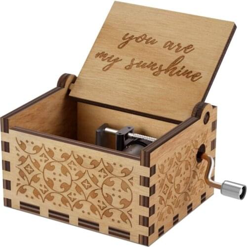 You Are My Sunshine Wood Music Boxes Vintage Wooden Sunshine Musical Box Gifts for Birthday Christmas Valentines Day