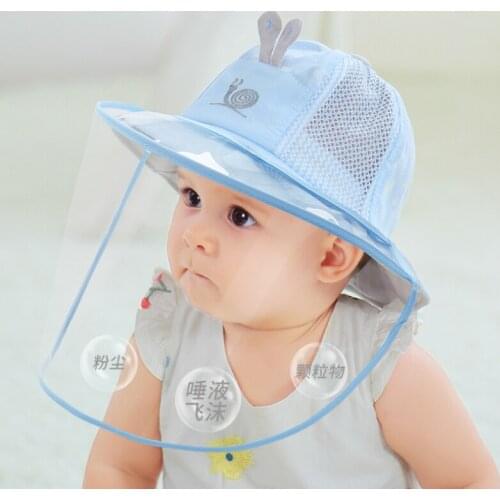 Baby Hat Summer Thin Protective Cap Children Breathable Mesh Anti-Spray Saliva Lsolation Cap Baby Sunscreen Cap Fishermans Hat