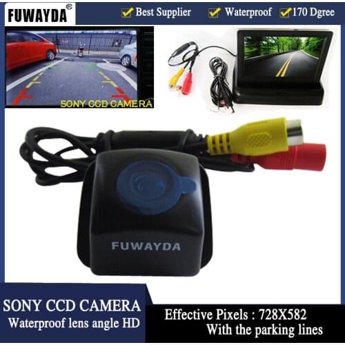 FUWAYDA HD Video 4.3 inch Car Mirror Monitor+ CCD Car Parking Reverse Camera for Toyota Prius 06-10/ Camry 09 10/ Aurion