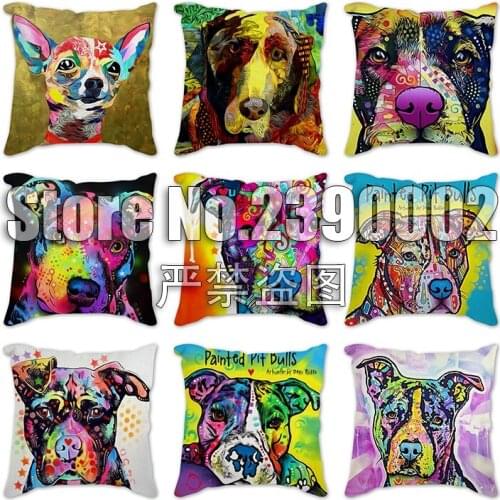 Colorful French Bulldog Pillow Cover Art Decorative Cushion Cover Nordic Style Covers Home Sofa Throw Pillows Cases 45x45cm
