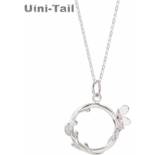 Uini-Tail hot new 925 sterling silver flower vine butterfly necklace simple creative sweet student necklace girlfriend gift