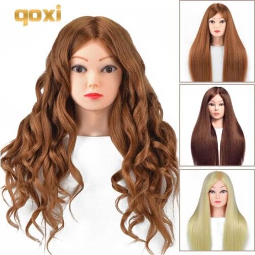 Mannequin heads with 80% human hair for braiding tete de cabeza manniquin dolls dummy head for hairdresser practice hair styling