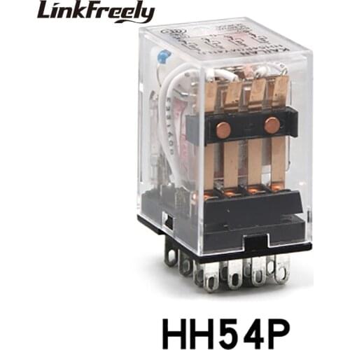 HH54P Micro Mini Electromagnetic Coil Relay 5A 14Pins 4NO+4NC 12V 24V 36V 110V 220V 380V General Purpose Intermediary Relay