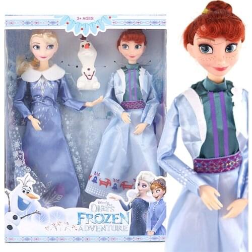 3pcs Frozen 2 Kawaii Dolls Frozen Princess Elsa Anna Olfa Dolls & accessories Plastic Baby Dolls for Girls Christmas Gift Toys