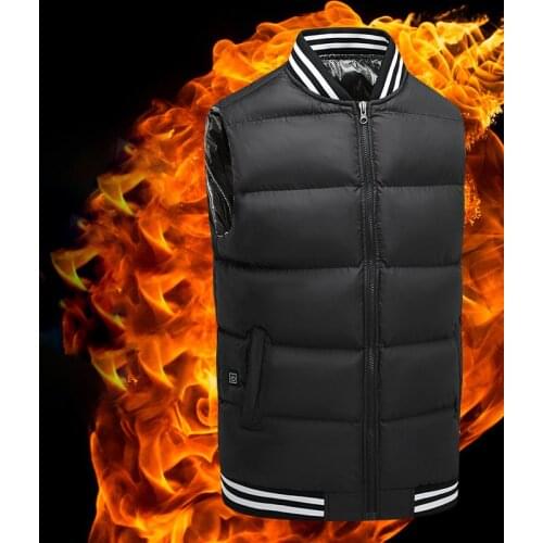 Men Heated Vest Jacket USB Winter Outdoor Electric Heating Vests Male Warm Sprots Thermal Sleeveless Coat Mens Clothing Heatable