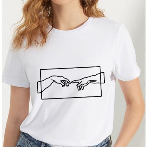 2019 New summer spoof Michelangelo T shirts Women Harajuku funny printed Femme T-shirt Casual Tops Tee Vintage Tshirt clothing