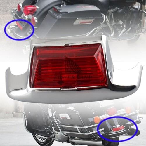 New Motorcycle Red Lens Chrome Rear Fender Tip Light Lamp Edge LED Tail Light Fit For Harley Harley FLHTCU FLSTC HLHT FLHR FLHRC