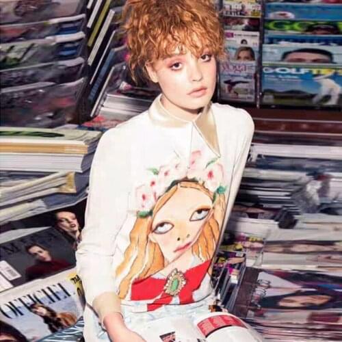 Wholesale New Runway Dress Fashion Designer Long Sleeve Elegant Slim Mini Women Print The Little Princess Dresses