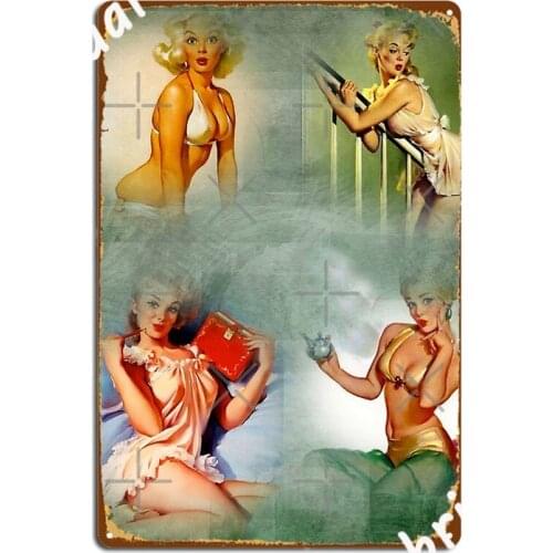Sexy Pinups Metal Sign Wall Decor Custom Club Bar Cinema Living Room Tin Sign Posters