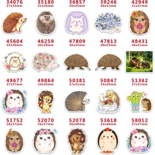 DIY Craft Supplies Sewing Accessories Cartoon Hedgehog Printed Planar Resins Mold 30 Pieces. PR-34076