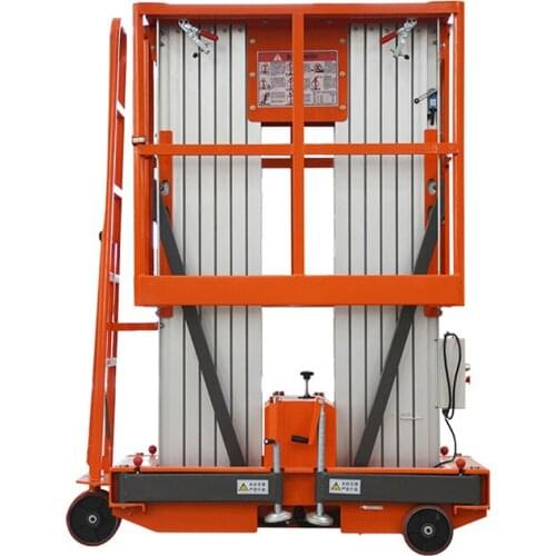Qiyun AC DC Power 6m 8m10m 14m Double Dual Two Mast Aluminum Alloy Lift CE ISO Approved Used for Aerial Working
