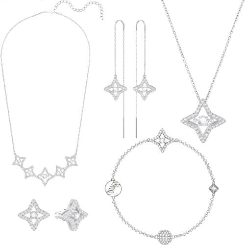 QSJIE 2020 Fashion Jewelry, High-QualitySWA New Style, Charm Flashing Crystal Star Series Female Pendant Necklace