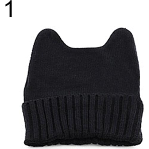 70% Clearance Sale!Women hat warm winter cat ear knit soft cute hat stretch beanie