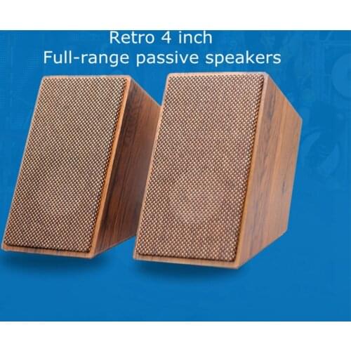 Retro wooden four-inch panoramic sound passive speaker wall hanging surround front bookshelf box