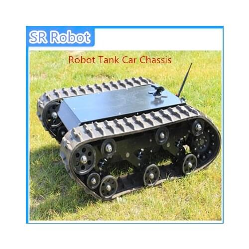 Shock Suspension Robot Tank Car Chassis With Rubber Track Tracked Clawler Caterpillar RC Smart Tank Platform Cross Obstacle 75kg