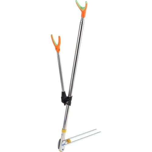 Telescoping Fishing Rod Ground Support Stand Holder Pole Bracket Adjustable