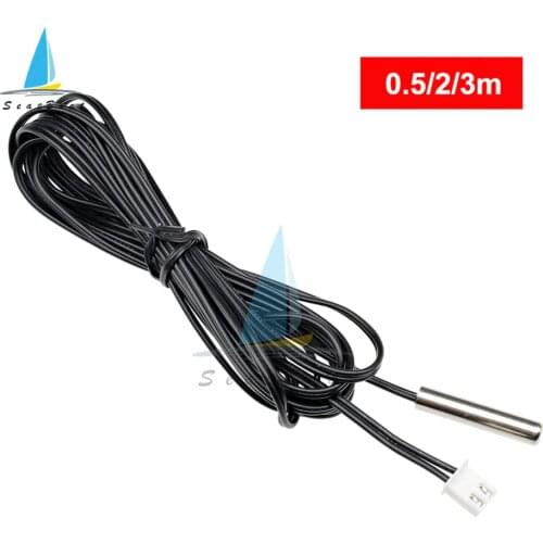 50CM 2M 3M NTC Thermistor Temperature Sensor Waterproof Probe Wire 10K 1% 3950 W1209 W1401 Cable