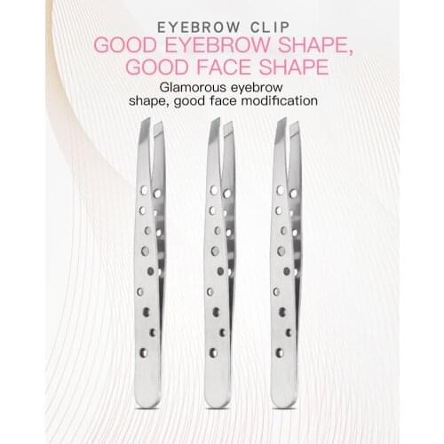 9 Hole Eyebrow Clip Stainless Steel Oblique Mouth Eyebrow Clip Sanding Eyebrow Trimming Tweezers Eyebrow Pliers Make Up Tools