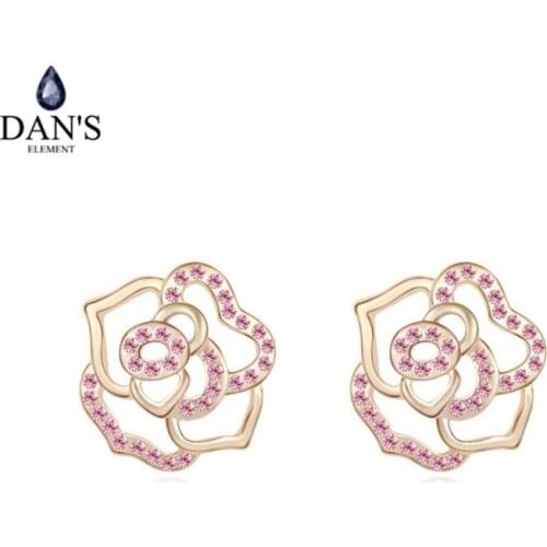 DANS ELEMENT 5 Colours Austrian Crystals crystal Stud earrings for women New Sale Hot #104809