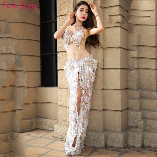 Belly Dance Performance Outfit Women 2020 New Sexy Bra+Long Skirt 2pcs Set Oriental dance competition dance clothes