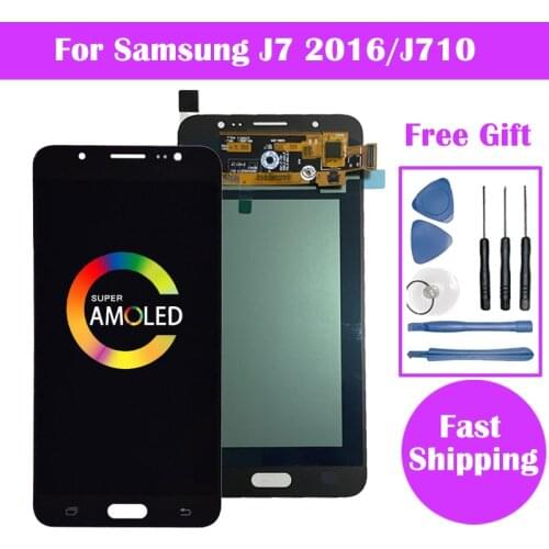 Super AMOLED For Samsung Galaxy J7 2016 Display J710 J710FN J710F J710M J710Y LCD Display with Touch Screen Digitizer Assembly