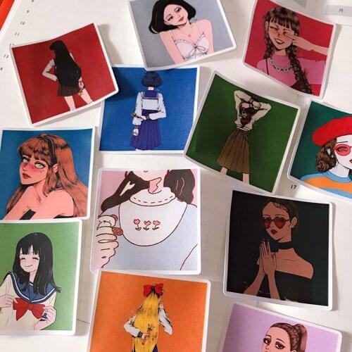 12pcs Cool beautiful girl stickers/Scrapbooking Stickers /Decorative Sticker /DIY Craft Photo Albums