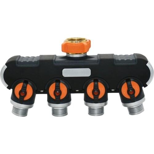 3/4" garden water pipe 4 way splitter garden Tap water splitter Pipes For garden irrigation greenhouses 2pcs