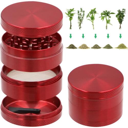 40/55mm 4-Layer Aluminum Weed Herbal Herb Tobacco Grinders Weed Grinders Smoking Pipe Weed Accessories Tobacco Pipes Pipas Fumar