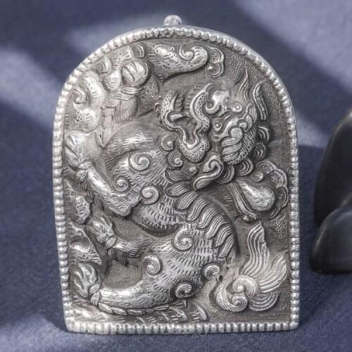 999 Sterling Silver dragon mens handmade belt buckle buckles jewelry DIY A5220