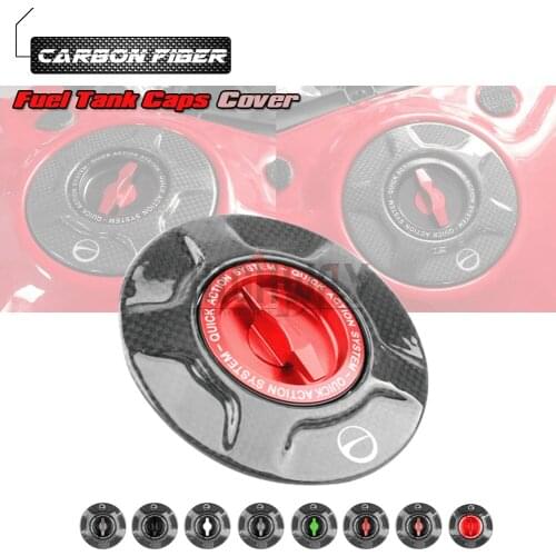 FlatWeave Carbon Fiber Motorcycle Accessories Quick Release Key Fuel Tank Gas Oil Cap Cover for Ducati STREETFIGHTER 1098 848
