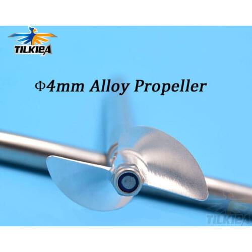 CNC Aluminum Propeller Metal Screw 2 blades Prop Alloy Screw 430/32/33/34/35/36/37/38/39/40/41/42/43/44/45mm For 4mm Prop Shaft