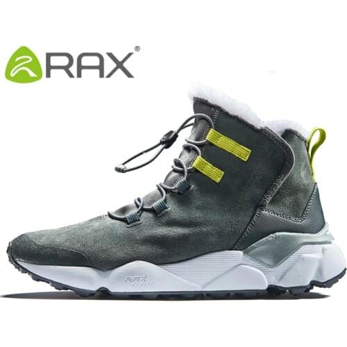 Rax Mens Warm Winter Boots Antiskid Keep Warm Plush Snowboarding Shoes Women High Quality Leisure Ankle Boots AA52330