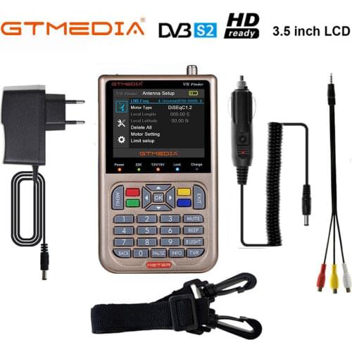 V8 Finder Meter (V-73HD) Digital Satellite Finder HD DVB-S2/S2X H.265 High Definition 3.5"LCD With 3000mAh Battery Sat Finder