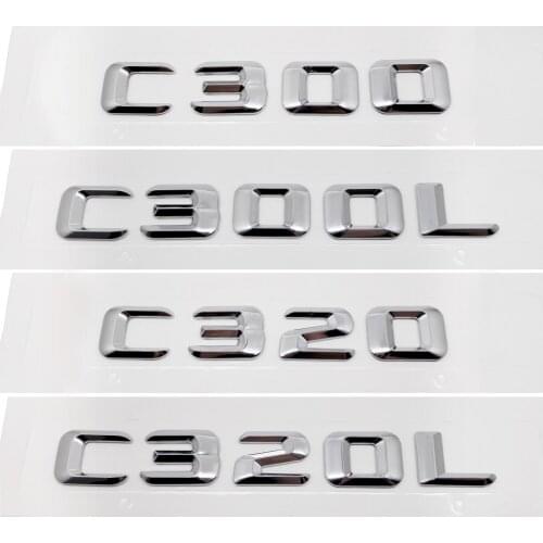 For Mercedes Benz AMG C300 C300L C320 C320L C350 C400 C500 C550 W204 Numbers Logo Metal Emblem Auto Rear Tail Decoration Sticker