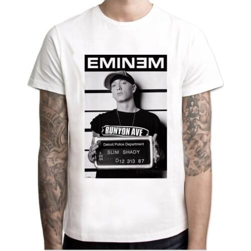 Eminem T Shirt Men Hip Hop Cool T Shirts Makaveli Rapper Snoop Dogg Biggie Smalls J Cole Jay-z Savage Hip Hop Rap Music Tops