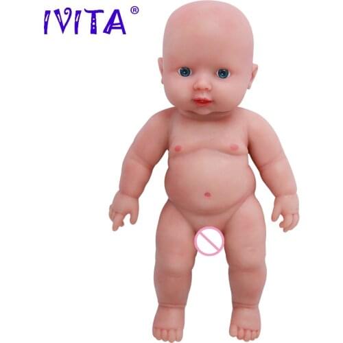 IVITA WB1505 30cm 1100g 100% Full Body Silicone Lifelike Reborn Opened Eyes Baby Boy Small Dolls for Children with Clothes Gift
