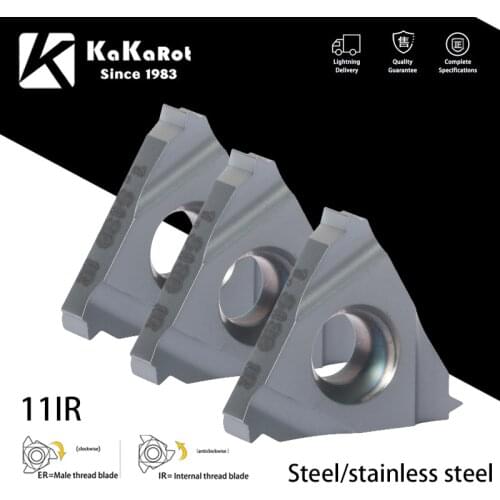 KaKarot MMT11IR 11IR A60 A55 ISO1.0 1.5 2.0 Carbide Thread Insert Turning Tool Insert For SER CNC Lathe Steel Stainless-Steel
