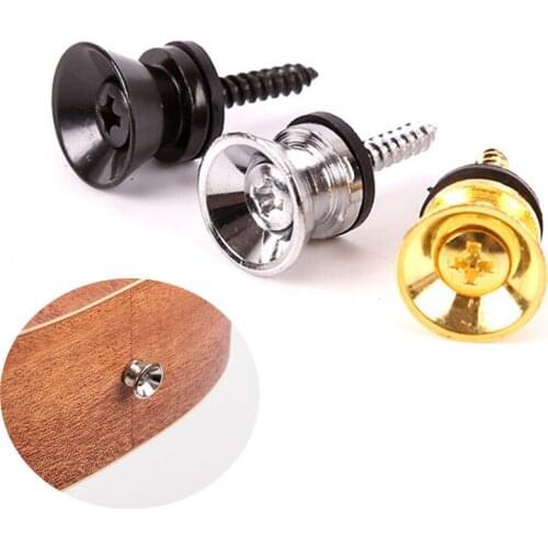2Pcs Guitar Pegs for Acoustic Electric Bass Ukulele Guitar Strap Buckle Button Lock Pins Metal End Locking Accessories Parts