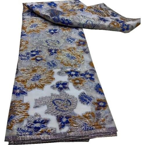 SJ Lace African Brocade Lace Fabric 2021 High Quality French Jacquard Lace Fabric Embroidery Gilded Laces For Wedding y5-95